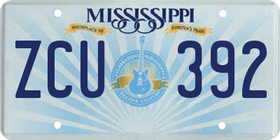 MS license plate ZCU392
