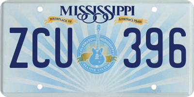 MS license plate ZCU396