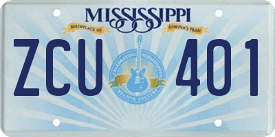 MS license plate ZCU401