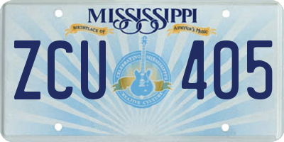 MS license plate ZCU405