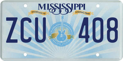 MS license plate ZCU408
