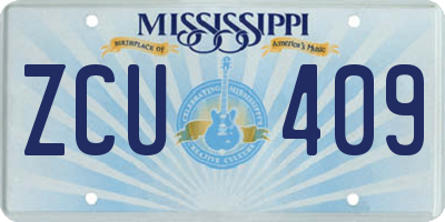 MS license plate ZCU409