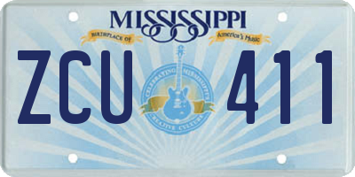 MS license plate ZCU411
