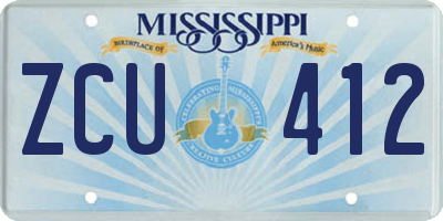 MS license plate ZCU412