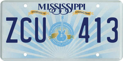 MS license plate ZCU413