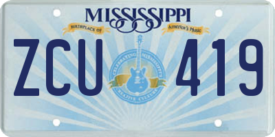 MS license plate ZCU419