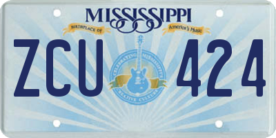 MS license plate ZCU424