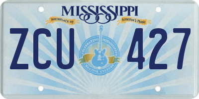 MS license plate ZCU427