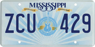 MS license plate ZCU429