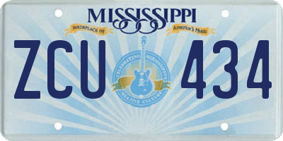 MS license plate ZCU434