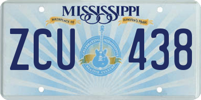 MS license plate ZCU438