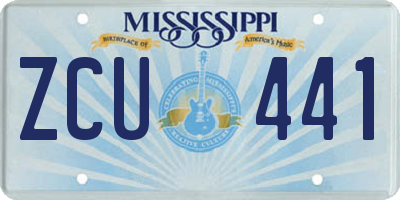 MS license plate ZCU441