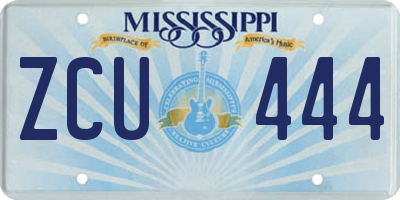 MS license plate ZCU444
