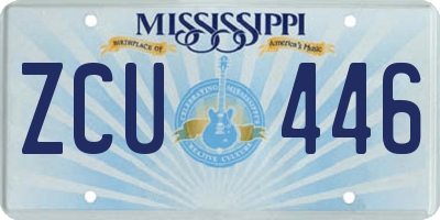 MS license plate ZCU446