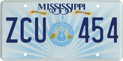 MS license plate ZCU454