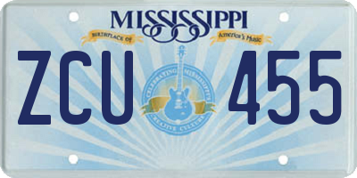 MS license plate ZCU455