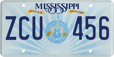 MS license plate ZCU456