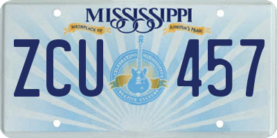 MS license plate ZCU457