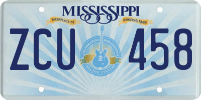 MS license plate ZCU458