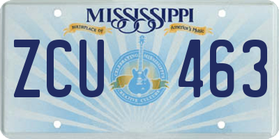MS license plate ZCU463