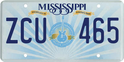 MS license plate ZCU465