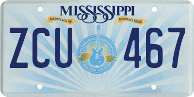 MS license plate ZCU467