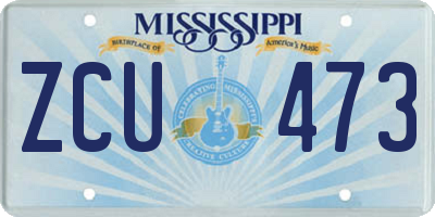 MS license plate ZCU473