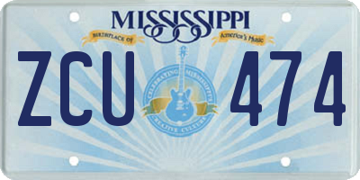 MS license plate ZCU474