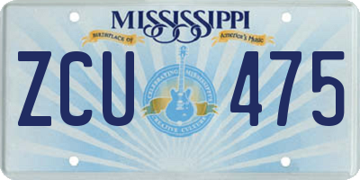 MS license plate ZCU475