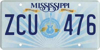 MS license plate ZCU476