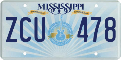 MS license plate ZCU478