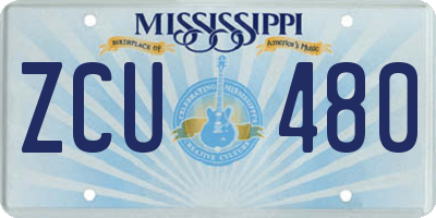 MS license plate ZCU480