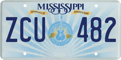 MS license plate ZCU482