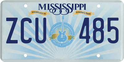 MS license plate ZCU485