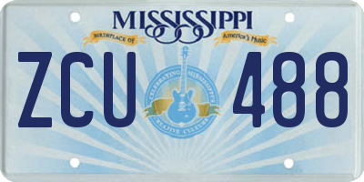 MS license plate ZCU488