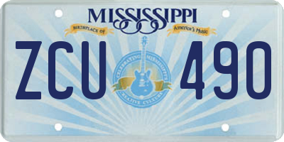 MS license plate ZCU490
