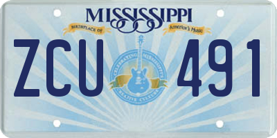 MS license plate ZCU491