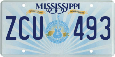 MS license plate ZCU493