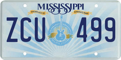 MS license plate ZCU499