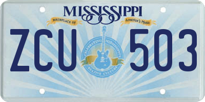 MS license plate ZCU503