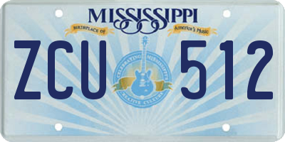 MS license plate ZCU512