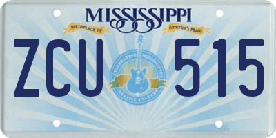MS license plate ZCU515
