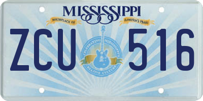 MS license plate ZCU516