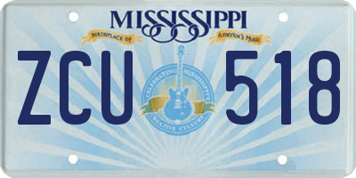 MS license plate ZCU518