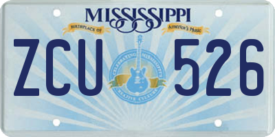 MS license plate ZCU526