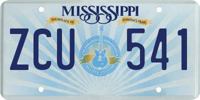 MS license plate ZCU541