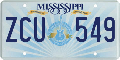 MS license plate ZCU549