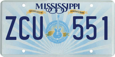 MS license plate ZCU551