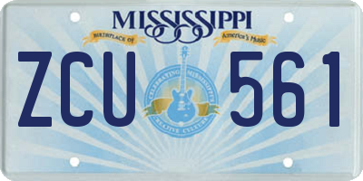 MS license plate ZCU561