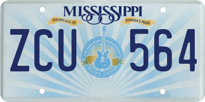 MS license plate ZCU564